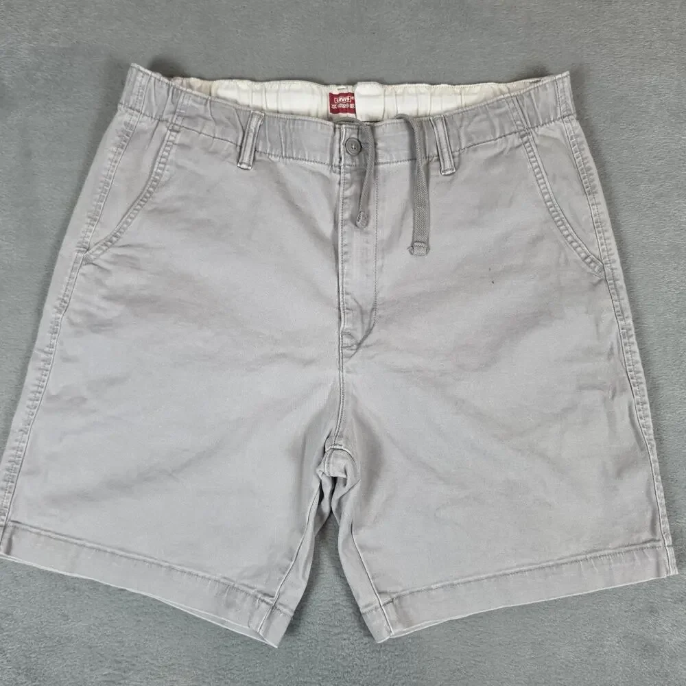 Levi's XX Chino EZ Men's Gray Drawstring Shorts Elastic Waist Casual Size LG